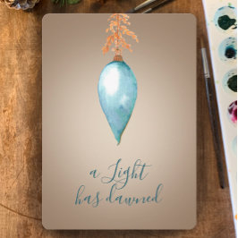 Ett ljus har gått upp | Vattensfärgad Anpassningsb Julkort
