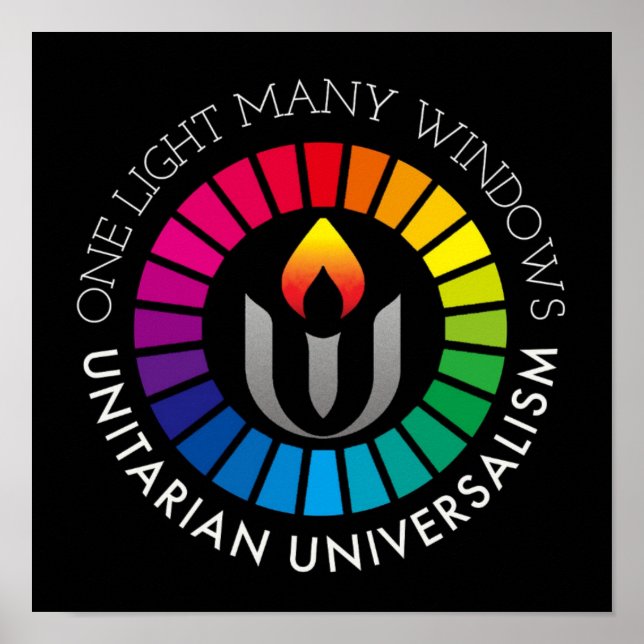 Ett ljus många fönster Unitarian Universalism Poster (Framsidan)