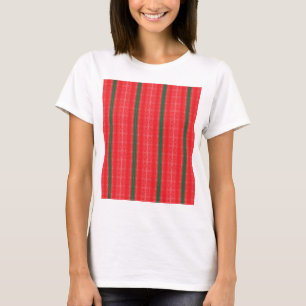 Ett ljust rött äpple sitter på en vit yta. t shirt