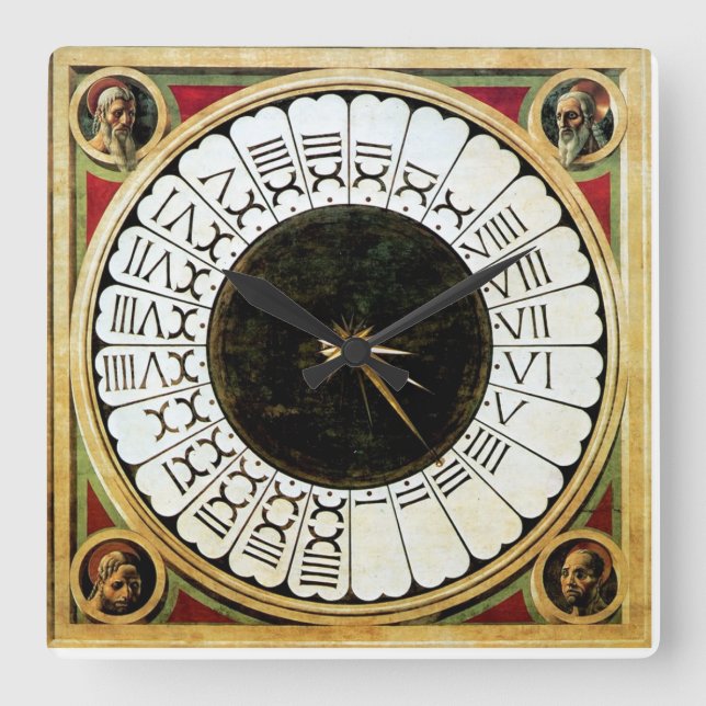 ETT LODRÄT SUNDIAL OCH TIMMARENIGMA FYRKANTIG KLOCKA (Framsida)