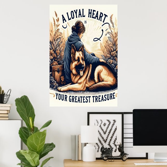Ett Loyal Heart och en Faithful vän Poster (Hemmakontoret)
