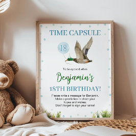 Ett Lucky Anka Boy Birthday Time Capsule-tecken Poster
