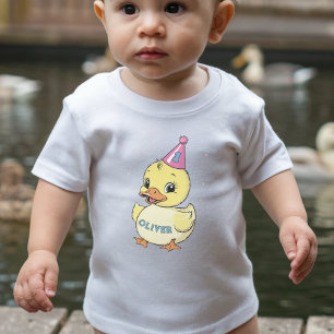 Ett Lucky Anka födelsedag för barn 1:a T Shirt