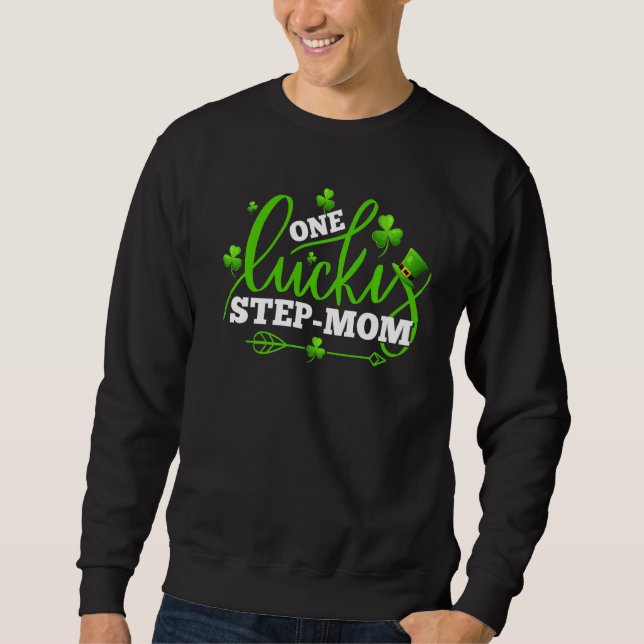 Ett Lucky Step Mamma Shamrock St patricks day Part Lång Ärmad Tröja (Framsida)