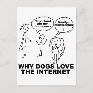 Ett lustigt Ate My Homwork Joke Vykort