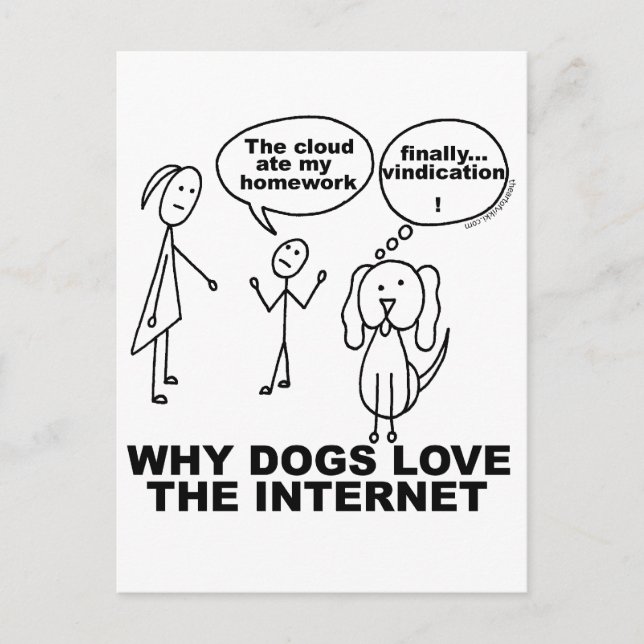 Ett lustigt Ate My Homwork Joke Vykort (Framsida)