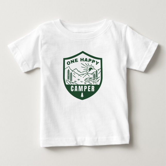 Ett Lycklig Camper Camp första Birthday Shirt T (Framsida)