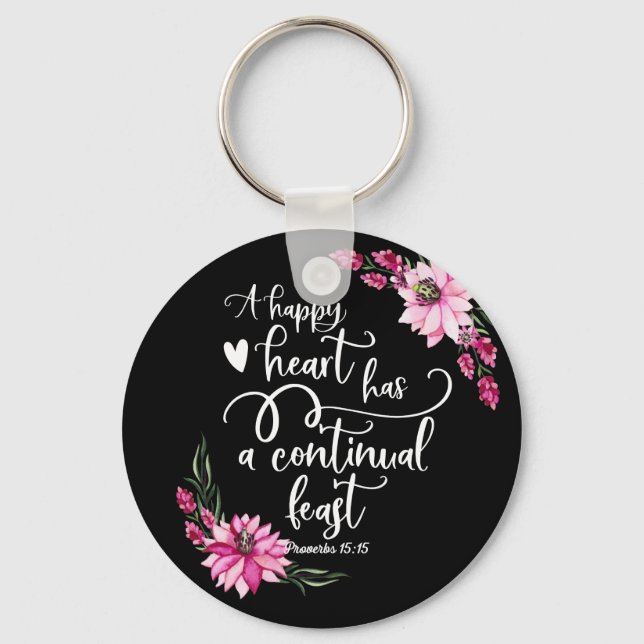 Ett lycklig-hjärta har en ständig feast nyckelring (Framsida)