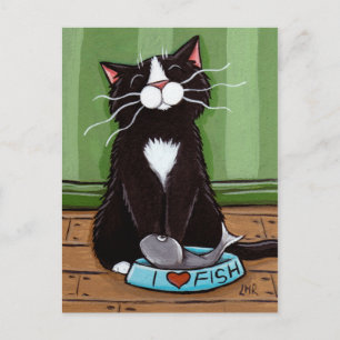 Ett Lycklig-Kattunge - Cat Art-vykort Vykort