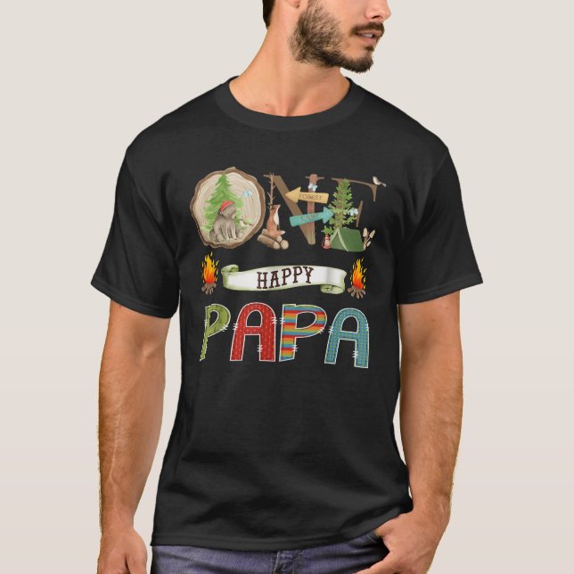 Ett Lycklig Pappa-kamper 1:a födelsedageläge T Shirt (Framsida)