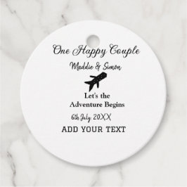 Ett lyckligt par, äventyret börjar bröllopsko gåvor etiketter