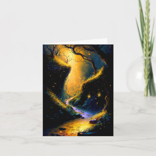 Ett Magic Fairy Glen med Fireflies Greeting Card Kort