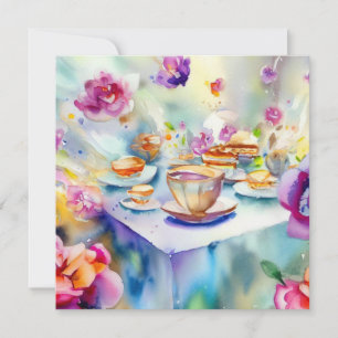 Ett magiskt tea Party: Vibrant, en babyskabb Inbjudningar