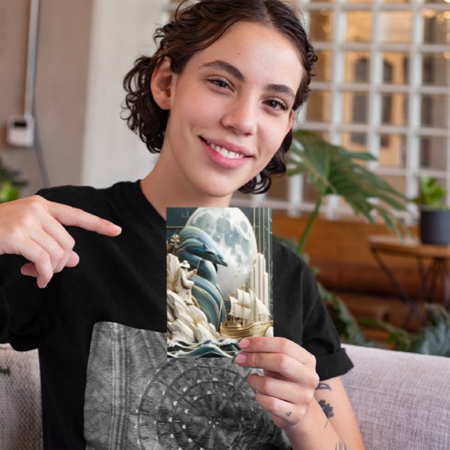 Ett månljust äventyr till sjöss vykort (Skapare uppladdad)