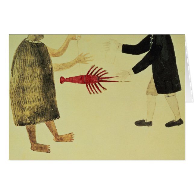 Ett Maori bartering en kräfta Hälsningskort (Framsidan Horizontal)