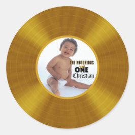 Ett märkligt foto från Guld-födelsedagen i Hip hop Runt Klistermärke