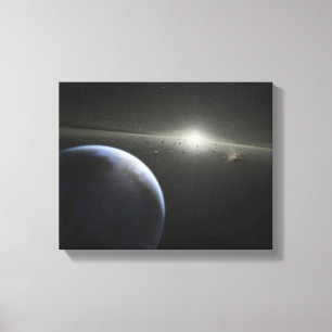 Ett massivt asteroidbälte i omlopp runt om en canvastryck