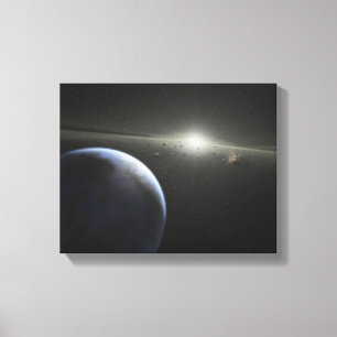 Ett massivt asteroidbälte i omlopp runt om en canvastryck