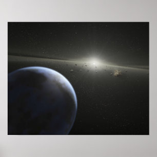 Ett massivt asteroidbälte i omlopp runt om en poster