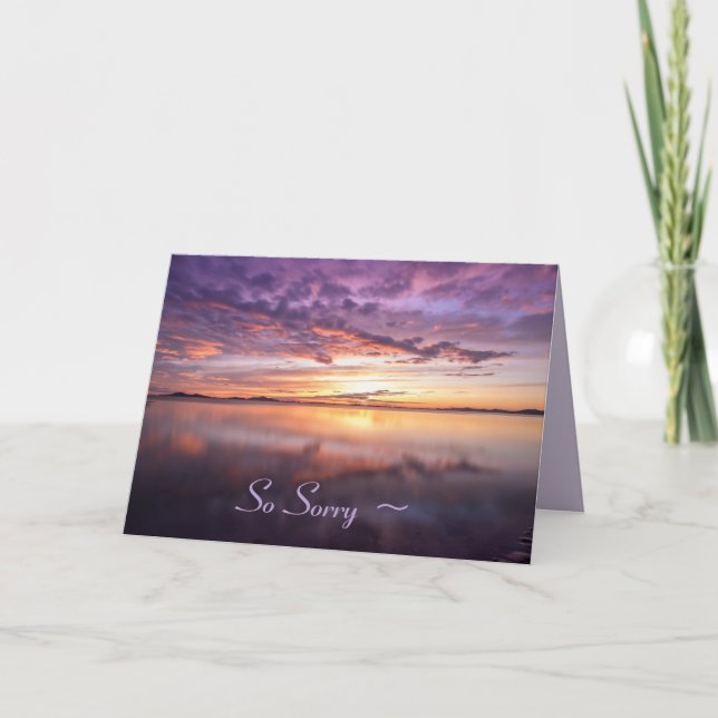 ETT MAUVE HIMLAR SYMPATHY-KORT TACK KORT (Framsida)