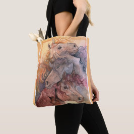 Ett med Herd Watercolor Horses Tygkasse