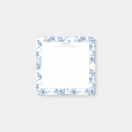 Ett meddelande från | Blå Chinoiserie Blommig Note Post-it Block