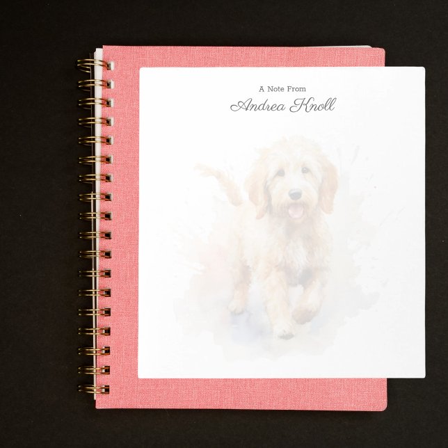 Ett meddelande från Cute Golden Doodle Modern Ante Anteckningsblock (Skapare uppladdad)