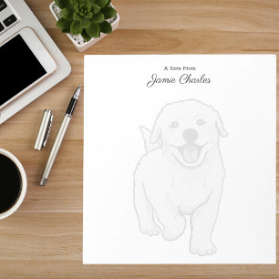 Ett meddelande från Cute Golden Retriever Modern A Anteckningsblock