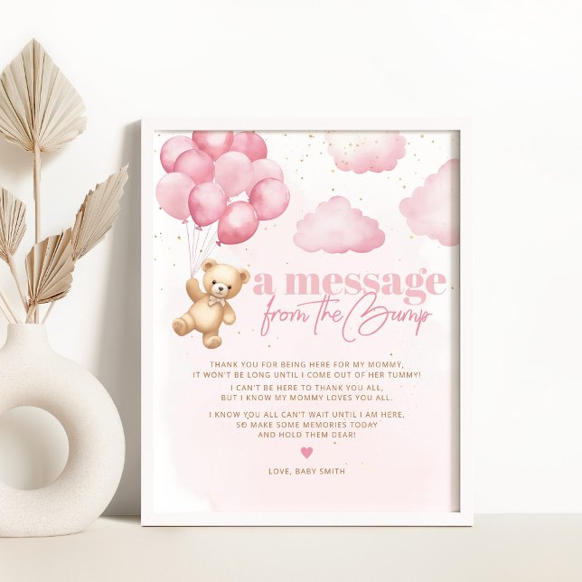 Ett meddelande från den lilla rosa teddybjörnen poster (Skapare uppladdad)