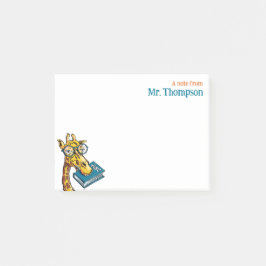 Ett meddelande från lärare med namn - Dum giraff Post-it Block