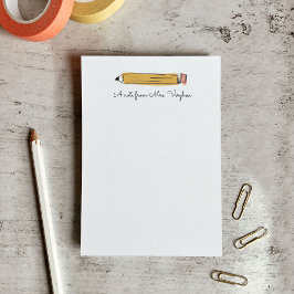 Ett meddelande från lärare Nummer 2 Penna Notisblo Post-it Block