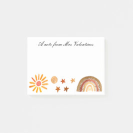 Ett meddelande från läraren Boho Bohemian Watercol Post-it Block