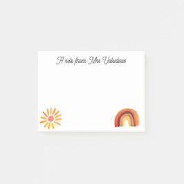 Ett meddelande från läraren Boho Bohemian Watercol Post-it Block