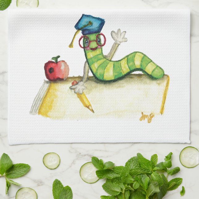 Ett meddelande från läraren kökshandduk (Vikta)