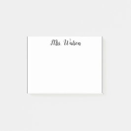 ett meddelande från läraren namn, minimalt gräns post-it block