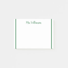 ett meddelande från läraren namn, minimalt gräns post-it block
