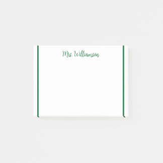 ett meddelande från läraren namn, minimalt gräns post-it block