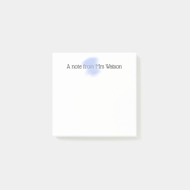 ett meddelande från läraren namn, minimalt gräns post-it block (Framsida)