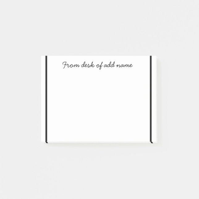 ett meddelande från läraren namn, minimalt gräns post-it block (Framsida)