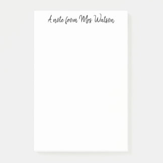 ett meddelande från läraren namn om ett minimum post-it block