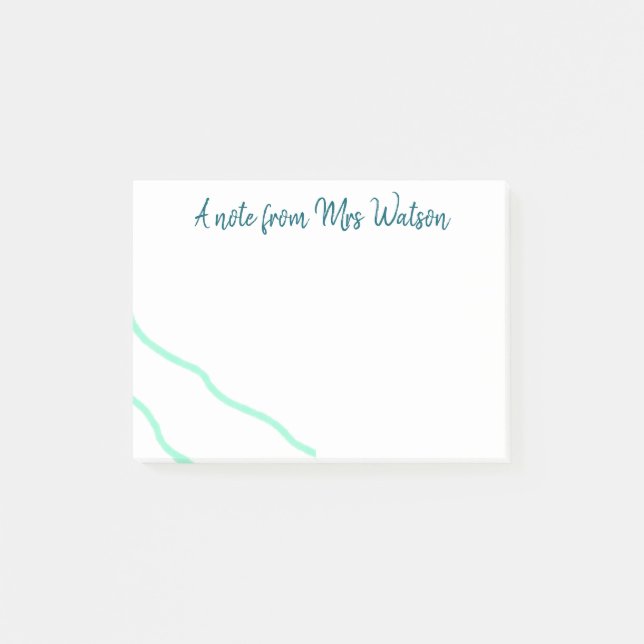 ett meddelande från läraren namn simpel vinkara post-it block (Framsida)