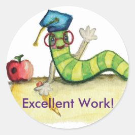 Ett meddelande från läraren runt klistermärke