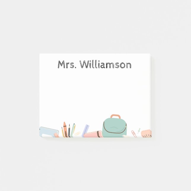 Ett meddelande från lärarens PostIT-meddelande Post-it Block (Framsida)