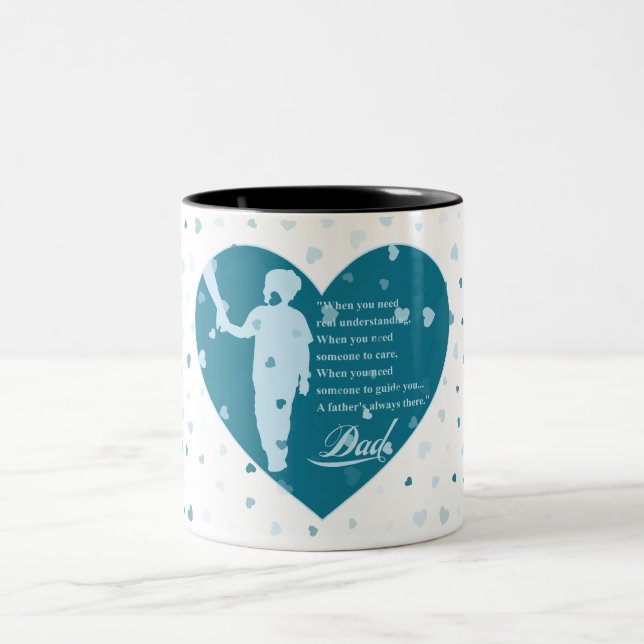 Ett meddelande från lycklig fars dag Två-Tonad mugg (Center)