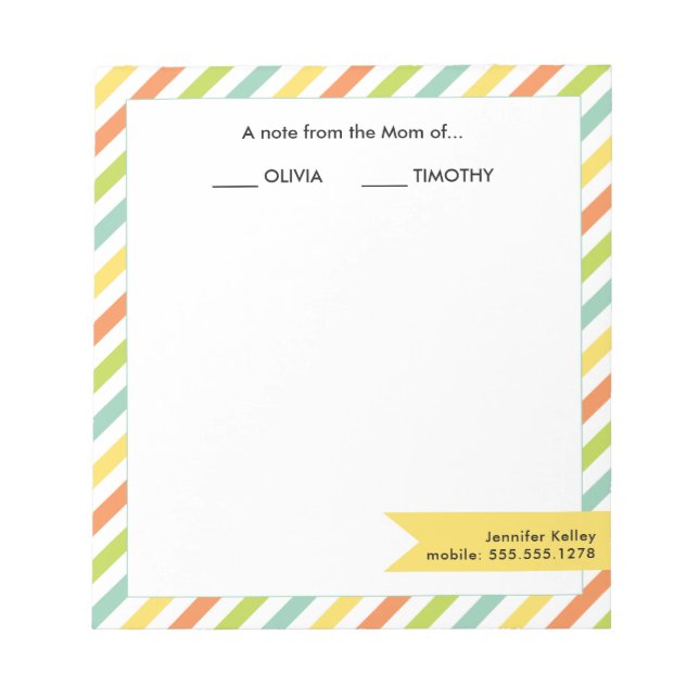 Ett meddelande från Mamma i...Bright Rand Anteckningsblock (Framsida)