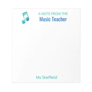 Ett meddelande från Music Teacher Personlig Musica Anteckningsblock
