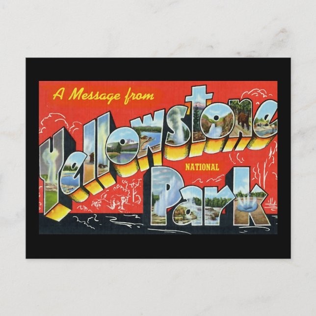 Ett meddelande från nationalparken Yellowstone Vykort (Framsida)