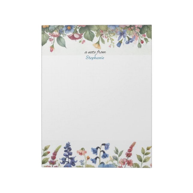 Ett meddelande från personlig blomsteranteckningsb anteckningsblock (Roterad)