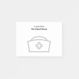 Ett meddelande från skolsjuksköterskan och kassan post-it block