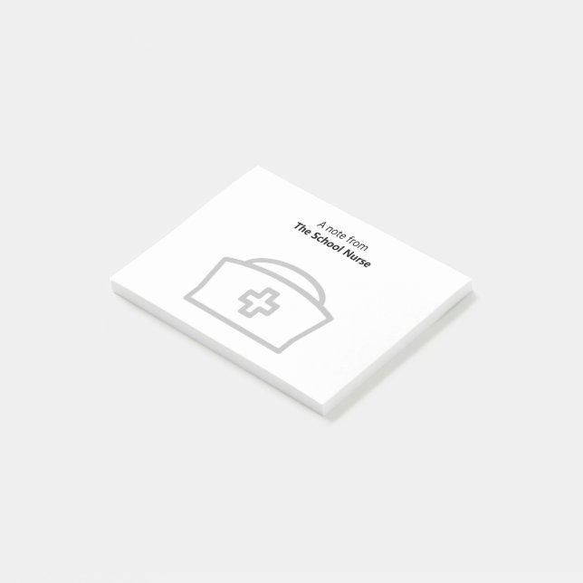 Ett meddelande från skolsjuksköterskan och kassan post-it block (Vinklad)